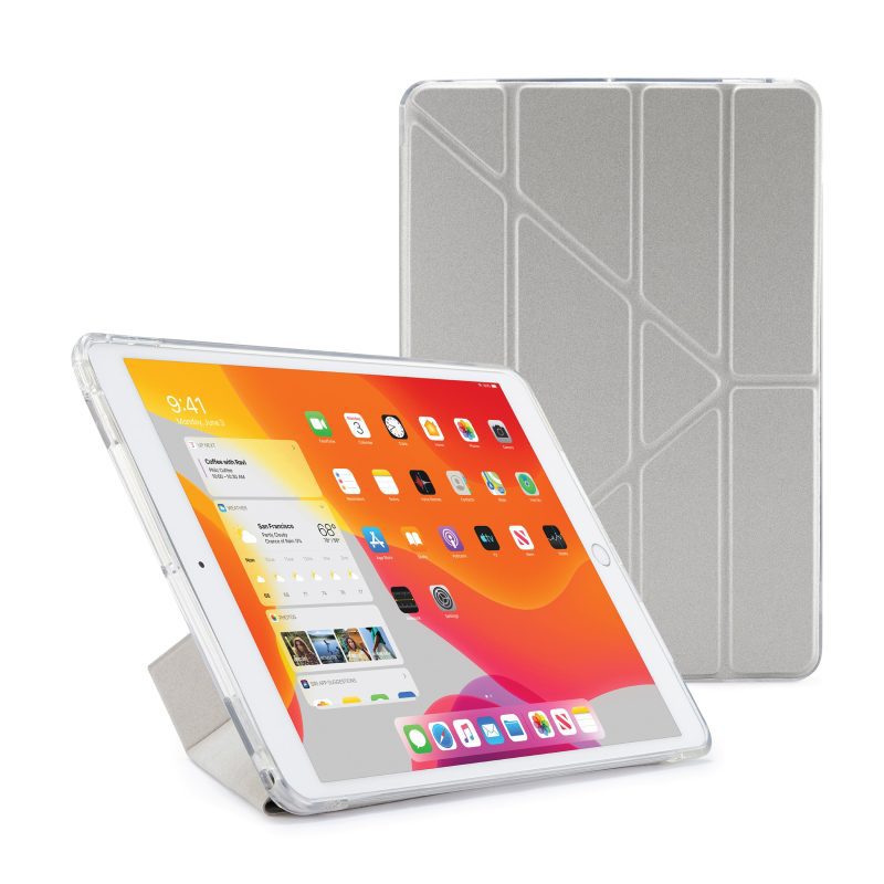 iPad 10.2 2019 origami TPU silver hero