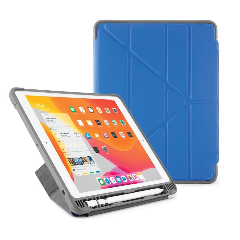 iPad 10.2 origami pencil shield royal blue hero