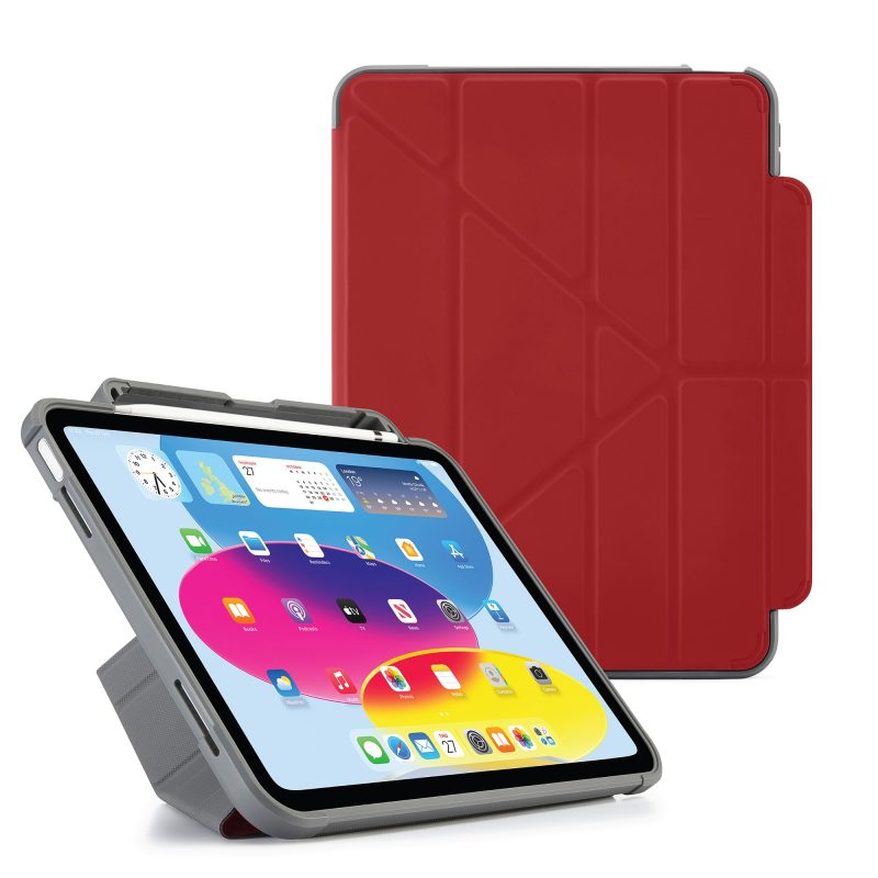 iPad 2022 origami pencil shield dark red hero